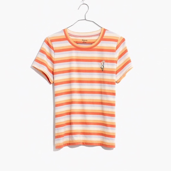 NWT Madewell Daisy Embroidered Tee - Picture 3 of 6